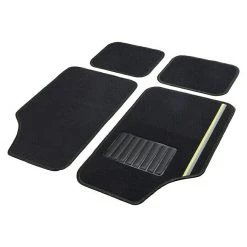 BAUHAUS Cartrend Kfz-Teppichmatten-Set Rallye 4 -tlg., Schwarz/Gelb, Geeignet Für: Alle Wagentypen