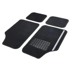 BAUHAUS Cartrend Kfz-Teppichmatten-Set Rallye 4 -tlg., Schwarz/Weiß, Geeignet Für: Alle Wagentypen