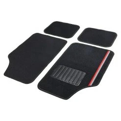 BAUHAUS Cartrend Kfz-Teppichmatten-Set Rallye 4 -tlg., Schwarz/Rot, Geeignet Für: Alle Wagentypen