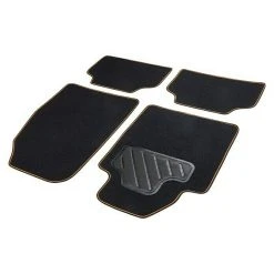 BAUHAUS Cartrend Kfz-Teppichmatten-Set Sport 4 -tlg., Schwarz/Orange, Geeignet Für: Alle Wagentypen