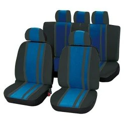 BAUHAUS UniTEC Autositz-Bezugs-Set Newline Schwarz/Blau, Geeignet Für: PKWs