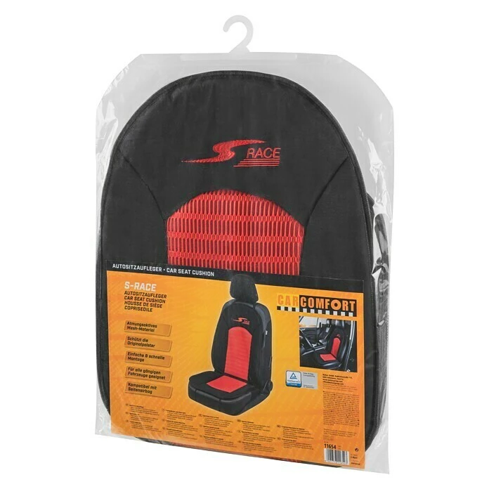 BAUHAUS CarComfort Autositzauflage S-Race Rot/Schwarz 5 BAUHAUS CarComfort Autositzauflage S-Race Rot/Schwarz – Bild 3