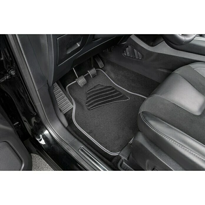 BAUHAUS Walser Kfz-Teppichmatten-Set Matrix Schwarz/Grau 5 BAUHAUS Walser Kfz-Teppichmatten-Set Matrix Schwarz/Grau – Bild 3