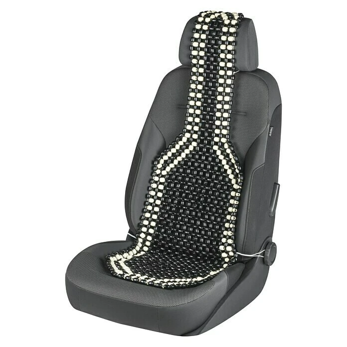BAUHAUS CarComfort Autositzauflage Holzperle Weiß/Schwarz 3 BAUHAUS CarComfort Autositzauflage Holzperle Weiß/Schwarz