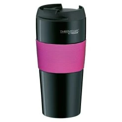 BAUHAUS Thermos Thermo-Trinkbecher ThermoPro 0,4 L, Schwarz/Pink